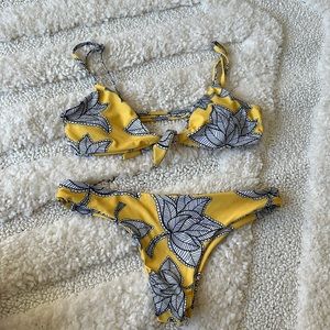 yellow floral bikini set